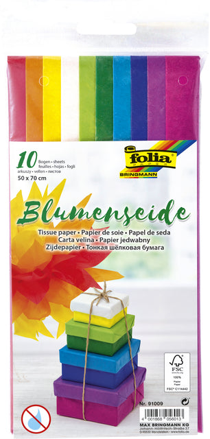 Folia Paper - Zijdevloeipapier folia 50x70cm 20gr assorti 10vel