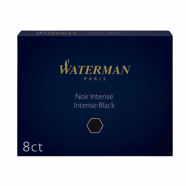 Waterman - Tintenmuster Standard Schwarz, Packung mit 8 Teilen