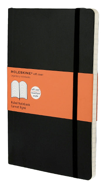 Moleskine - Notebook, ft 13 x 21 cm, doublé, couverture flexible, 192 pages, noir