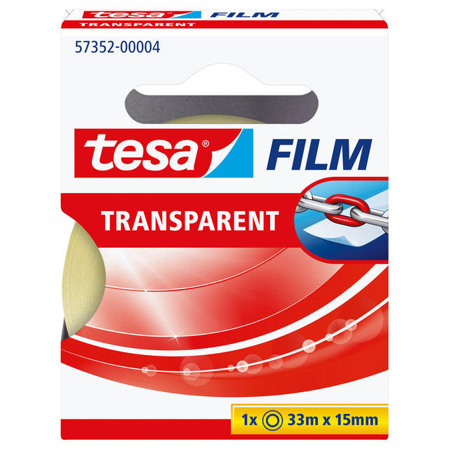 Tesa - Plakband film 33mx15mm transparant in doosje