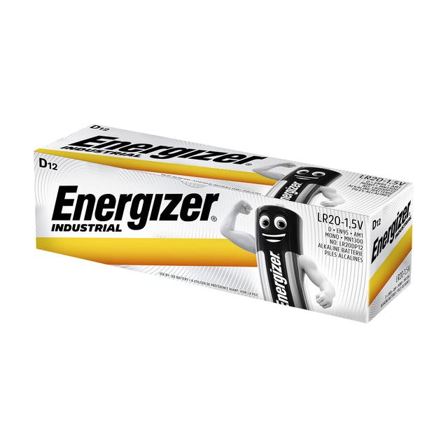 Energizer - Batterie alcaline industrielle D / LR20 / E95, 12 pièces