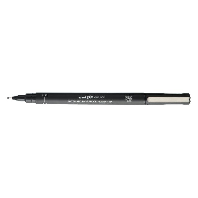 Uni -Ball - Uni Pin Fineliner, point rond, 0,8 mm, noir