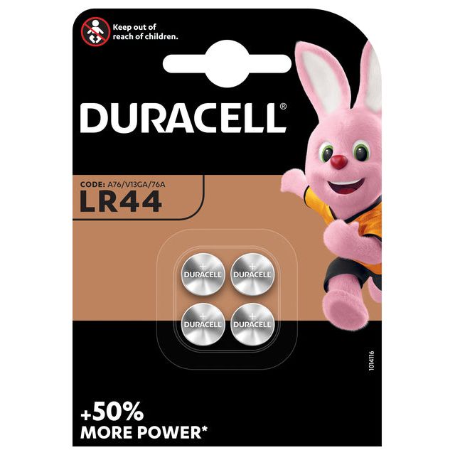 Duracell - Batterieknopfzelle 4xLR44 Alkaline Ø11.6mm