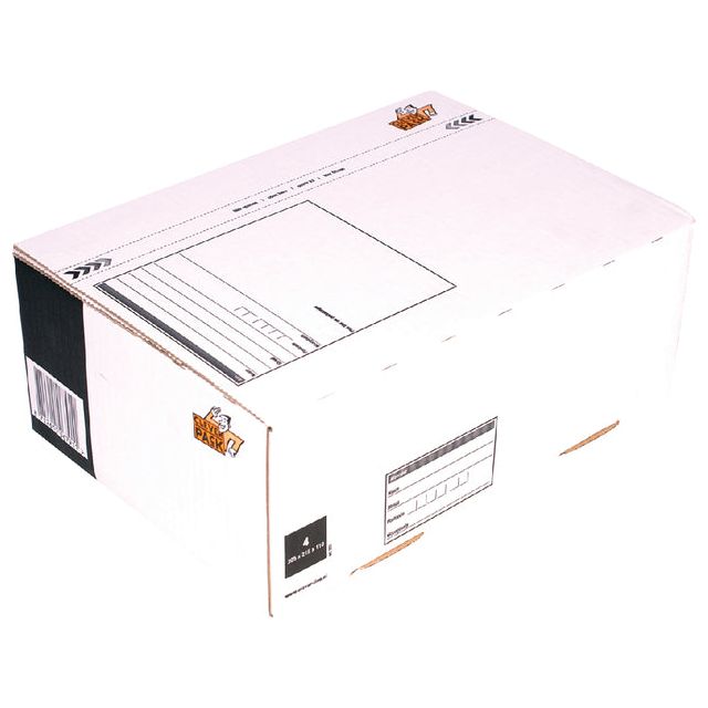 Cleverpack - Postpacksbox 4 305x215x110mm weiß | 5 Stücke