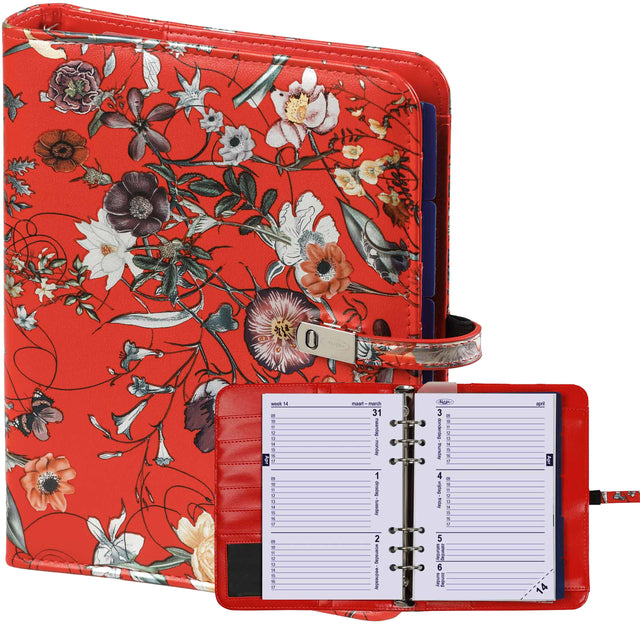 Organisateur Kalpa A5 incl Agenda 2022-2023 7 jours / 2 pages Bloemen Sea Red