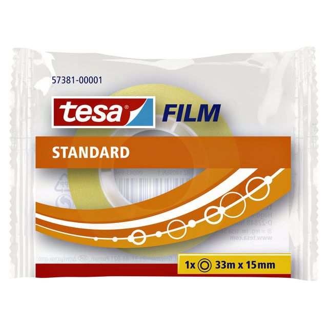 TESA - Film de bande d'emballage standard 15 mmx33m | 30 pièces