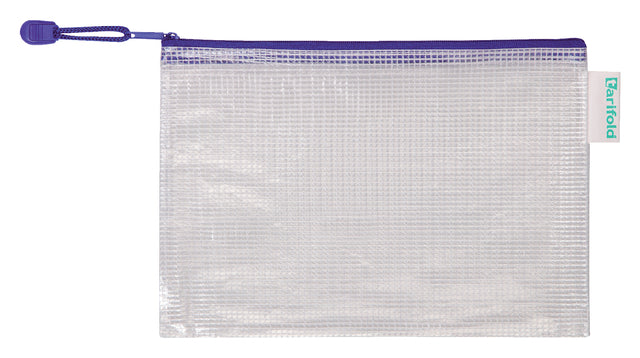 Tarifold - Sac de rangement avec fermeture à glissière 235x165 mm PVC bleu