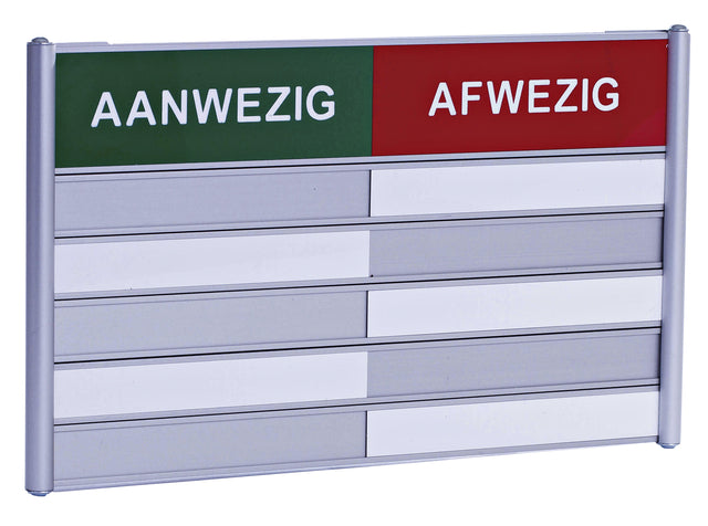 Posta - Infobord posta aan/afwezigheidsbord 5 plaatsen