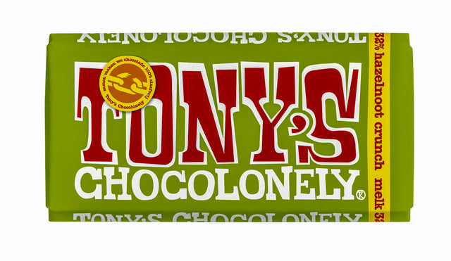 Tony's Chocolonely - Crunch de noisette au lait au chocolat 180gr | 15 pièces