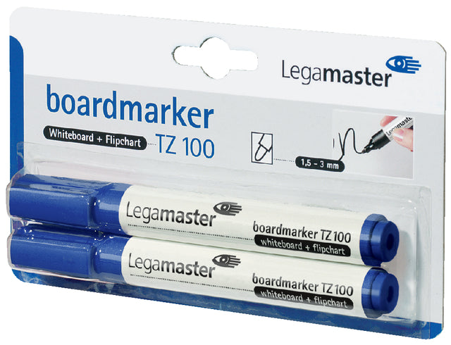 Legamaster - Felt -tip Pen TZ100 Whiteboard Round Bleu 1.5-3mm 2st | 10 pièces