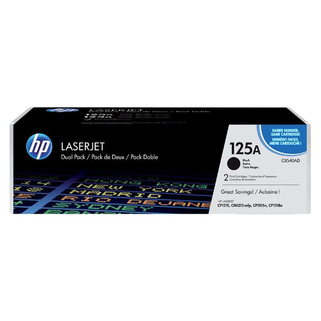 HP - TonerCartridge CB540AD 125A Black 2x | Définir un 2 pièces