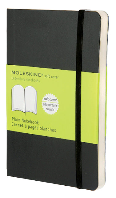 Moleskine - cahier, ft 9 x 14 cm, couverture simple, flexible, 192 pages, noir