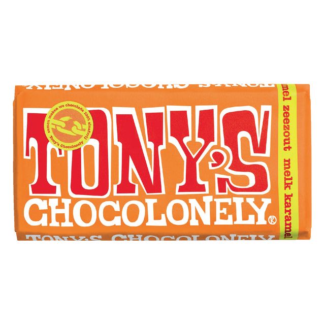 Tony's Chocolonely - Barbarbac au chocolat 180Gr Milk au caramel Salt de mer