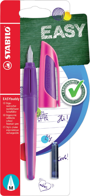 Stabilo - Fountain Pen Easybuddy rechts - Handle Purple/Magenta Blase