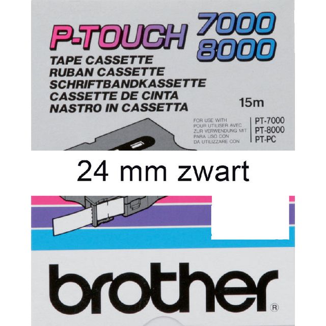 Etikett Band Bruder P-Touch TX-251 24mm schwarz auf Weiß