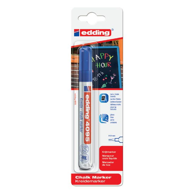 Edding - Krijtstift edding 4095 rond 2-3mm blauw | 10 stuks