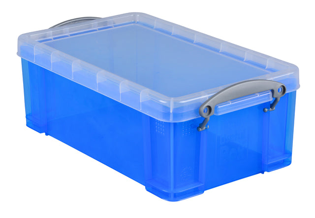 Reaxly utile - Boîte de rangement 5 litres 340x200x125 mm bleu transparent