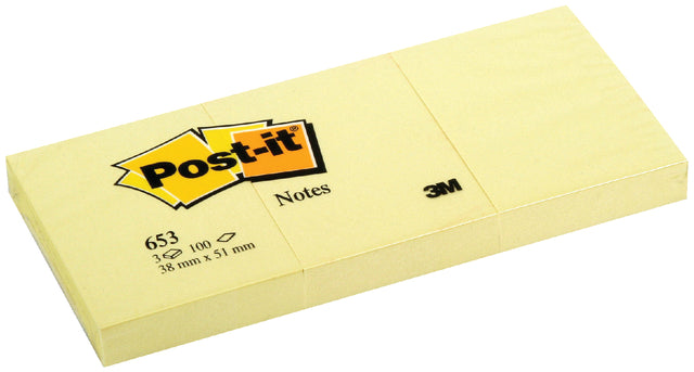 Post-it - Memoblok 3m  653yel 38x51mm geel