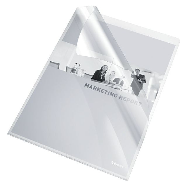 Esselte - L-Folder, Copy Safe, Crystal Clear, A4 105 Micron, pack de 100 pièces, transparent