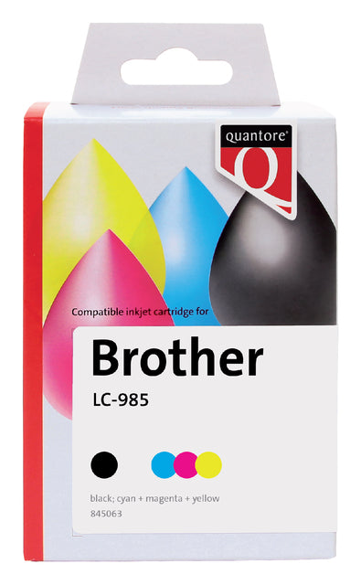 Quantore - Tintenpatrone LC -985 Schwarz + 3 Farben