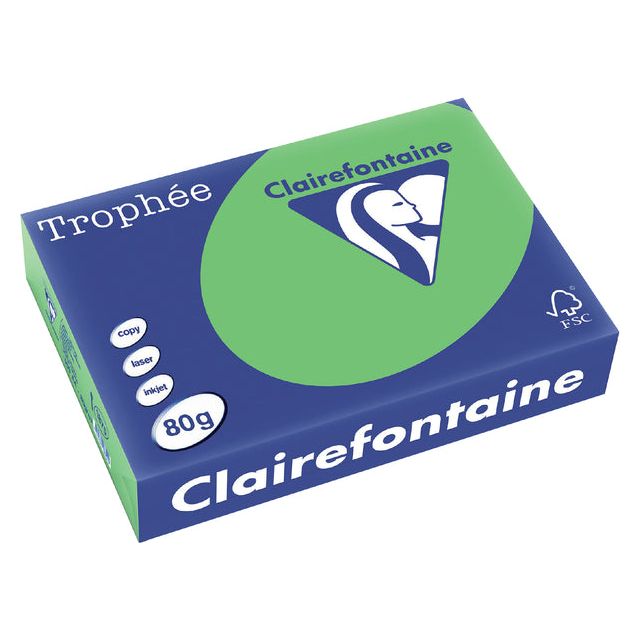 Trophee - Copier Paper A4 80gr Grasgroen 500vel | Pak une feuille de 500 | 5 pièces