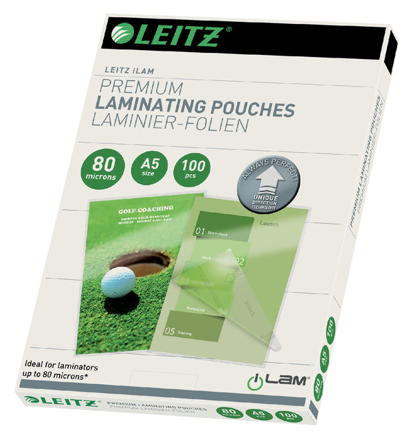 Leitz - Ilam Lamining Cover ft A5, 160 Mikron (2 x 80 Mikrometer), 100 Stücke Anzug