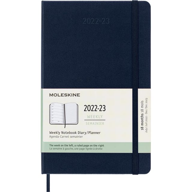 Agenda 2021-2022 Moleskine 18 mois 7 jours / 1 Pag grand bleu dur