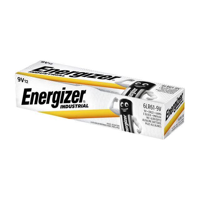 Energizer - Industrial alkaline batterij 9V/6LR61/522, 12 stuks