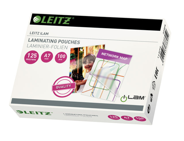 Leitz - Ilam lamineerhoes ft A7, 250 micron (2 x 125 micron), pak van 100 stuks