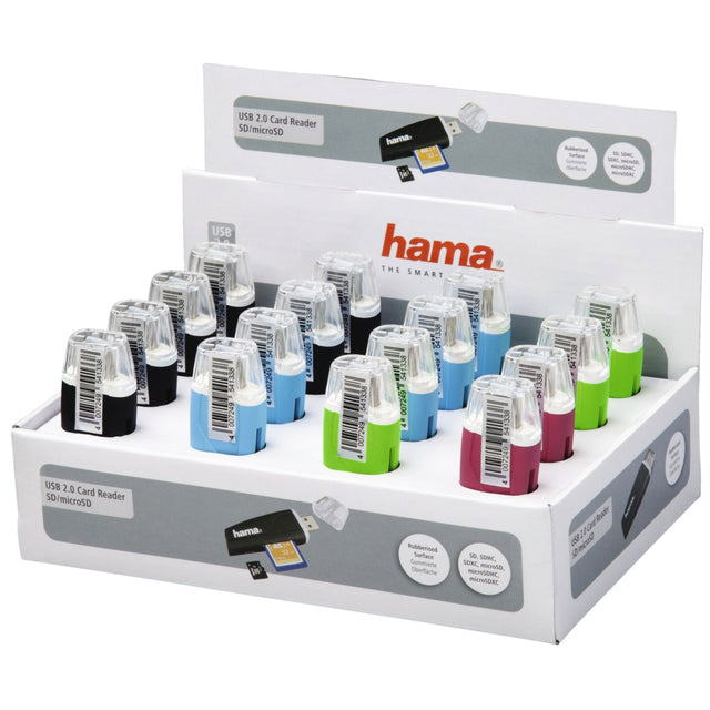 HAMA - Lecteur de carte Hama USB SD et Micro SD Assorti | Boîte extérieure une pièce de 16