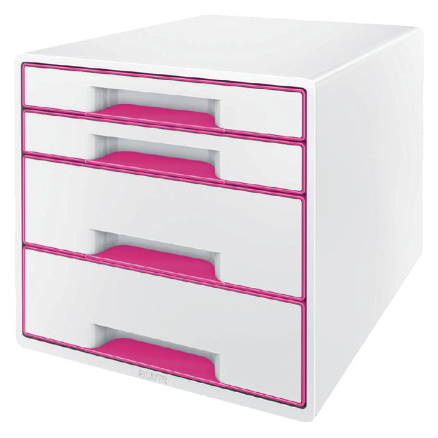 Leitz - Ladenbox leitz wow 4 laden wit/roze