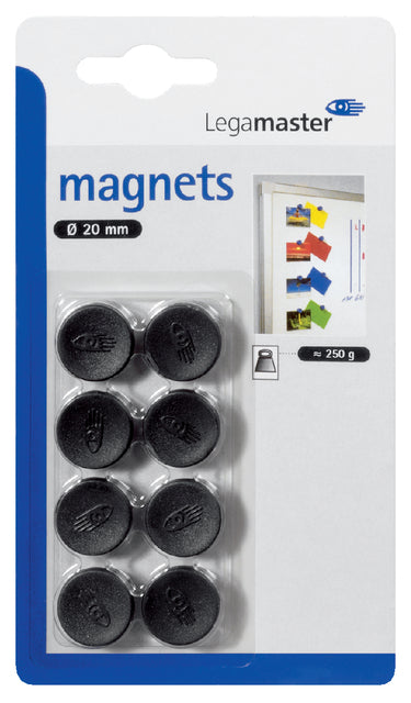 Legamaster - Magneet legamaster 20mm 250gr zwart