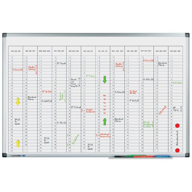 LEGAMASTER - Planificateur annuel Premium Franboard Vertical 60x90cm