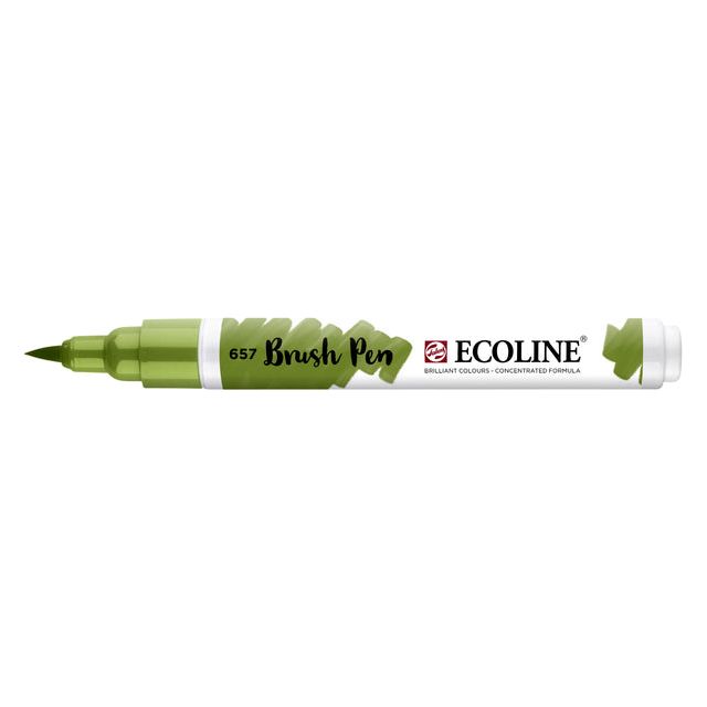 Talens - Brushpen ecoline 657 bronsgroen | 3 stuks