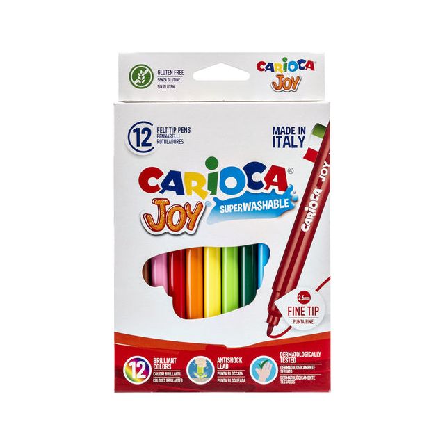 Cararioca - Felt -Tip toujours superwashable Joy, 12 marqueurs dans un boîtier en carton