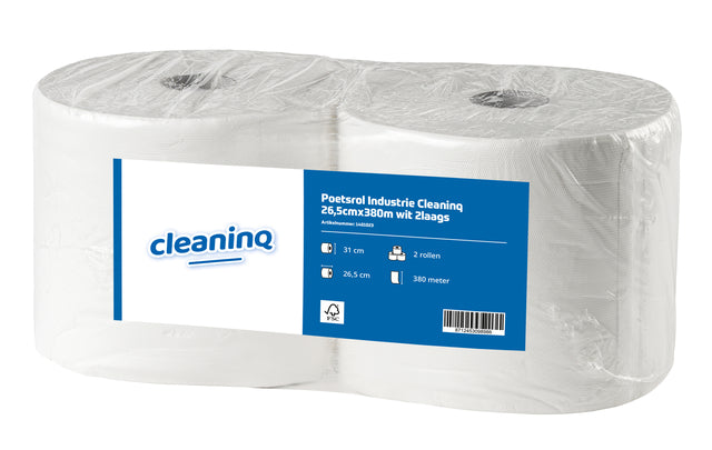 CleanInQ - Reinigungsrolle Industrie 26,5cmx380m White 2L