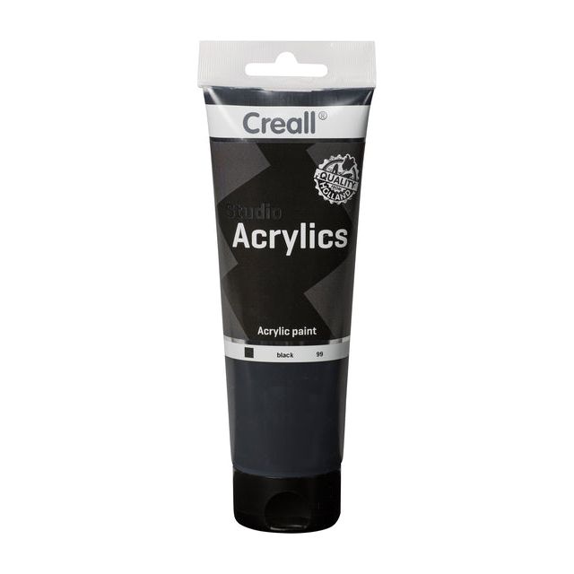 Creall - Acrylique Paint Creall Studio Acrylique 99 Black | Tube A 250 millilitres | 4 pièces