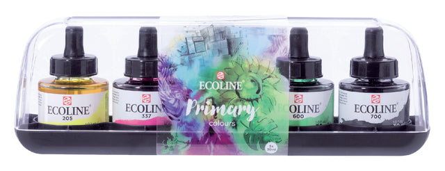 TALENS - Écoline aquarelle flacon de 30 ml, ensemble de 5 flacons dans les couleurs primaires