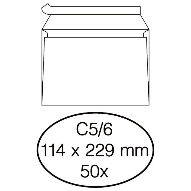 Quantore - Hüllbank C5/6 114x229mm selbstadhäsiv weiß 50 Stück