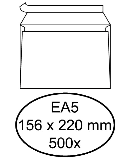 Hermes - Enveloppe Bank EA5 156x220mm auto-adhésif avec bande blanche