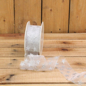 Bonbon doosjes - Chocolade doosje - Lint Ster zilver voile - 1 stuks