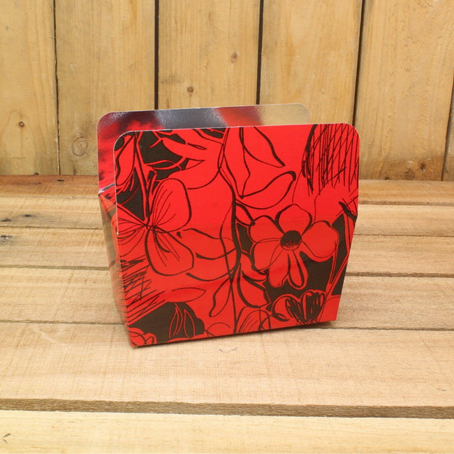 Bonbon doosjes - Chocolade doosje - Rood bloem LAAG - 24 stuks