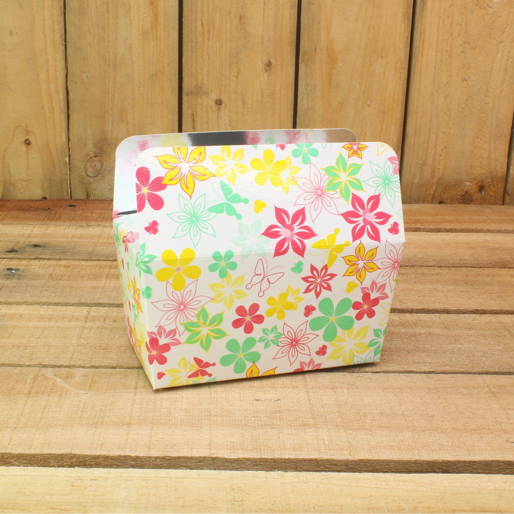 Bonbon doosjes - Chocolade doosje - Flower fantasy geel print LAAG - 12 stuks