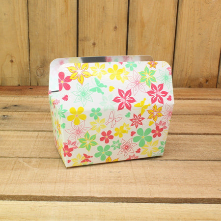 Bonbon doosjes - Chocolade doosje - Flower fantasy geel print LAAG - 24 stuks