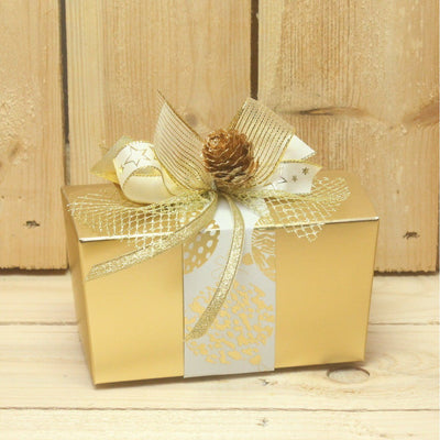 Bonbon doosjes - Chocolade doosje - Goud mat LAAG Kerstbal - 24 stuks