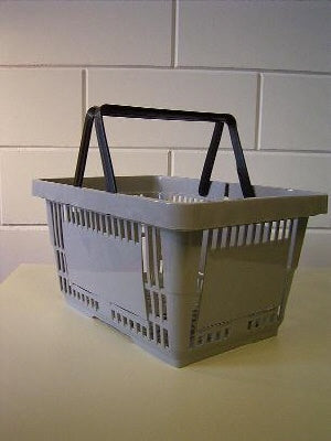 Klika - Panier de shopping gris gros avec 2 poignées - 15 pièces