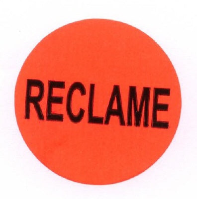 Klika - Etiquette 35 mm rouge fluo PUBLICITÉ 1000 rouleau