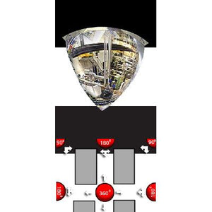 Klika - Miroir de surveillance 1/4 demi-sphère 80 cm 2 pièces