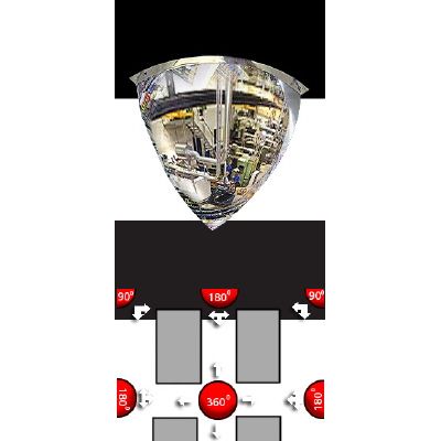 Klika - Miroir de surveillance 1/4 demi-sphère 80 cm 2 pièces