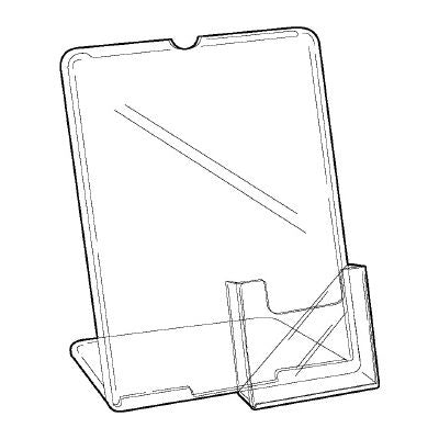 Klika -  L-standaard A4 met folderhouder 1/3 A4